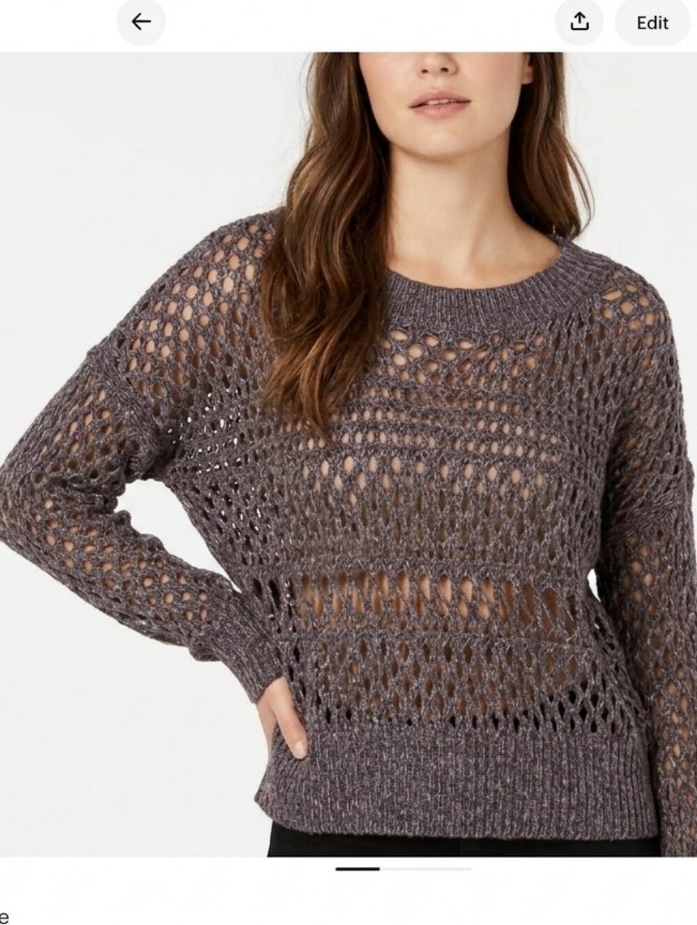 Decree Open Knit Lightweight Sweater Size Medium
